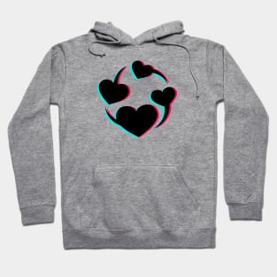 TikTok Revolving Heart Black Hoodie